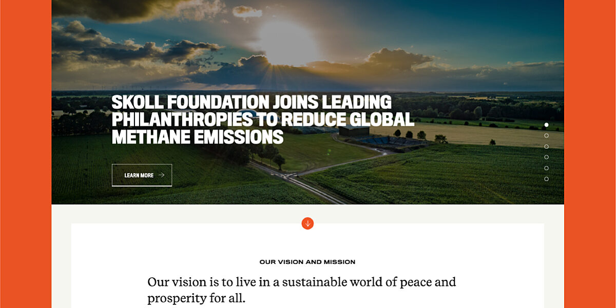 Skoll Foundation Desktop Homepage
